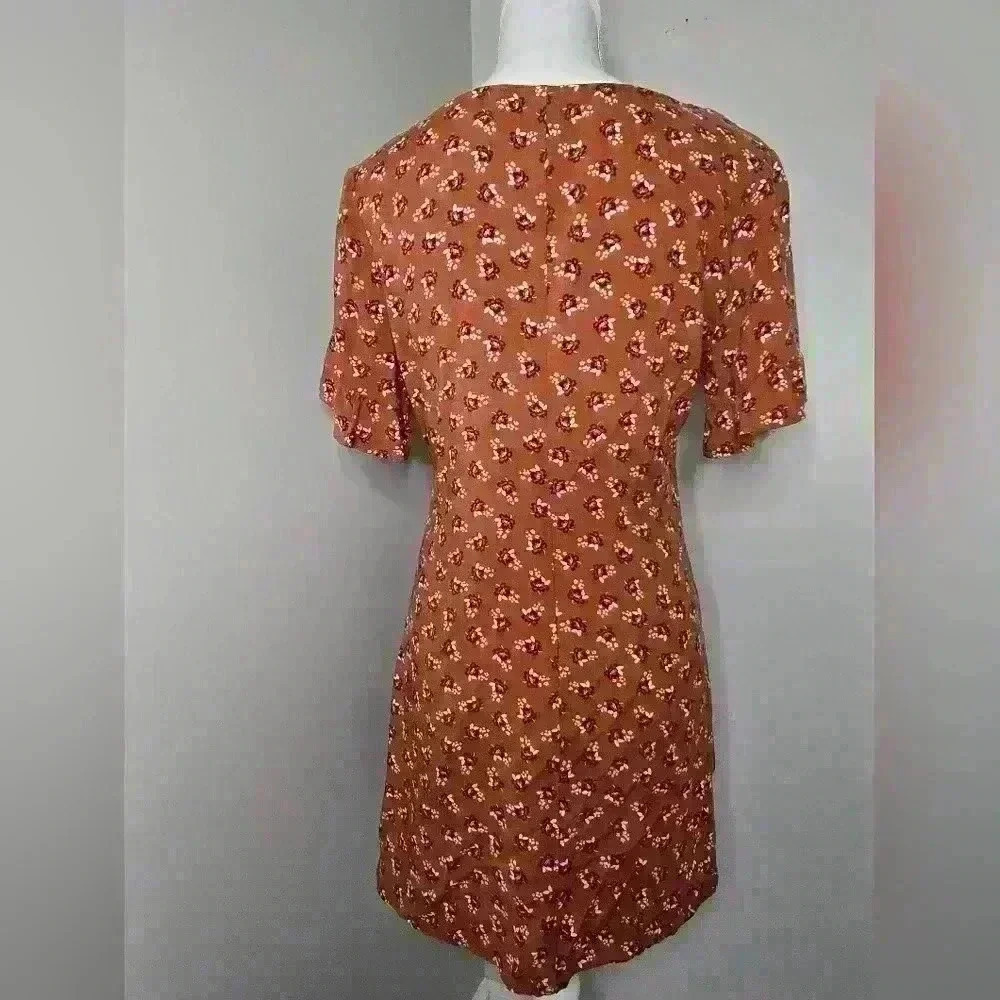 Wild Fable Rust Mini Foral Button-Down Dress - Picture 7 of 8
